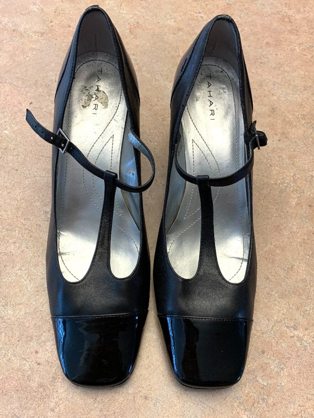Tahari Leather Black Heels